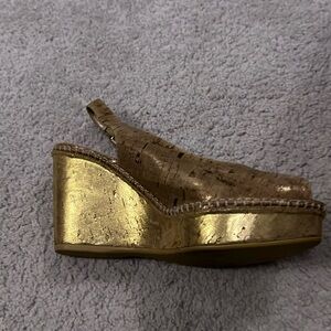 Stuart weitzman metallic wedges